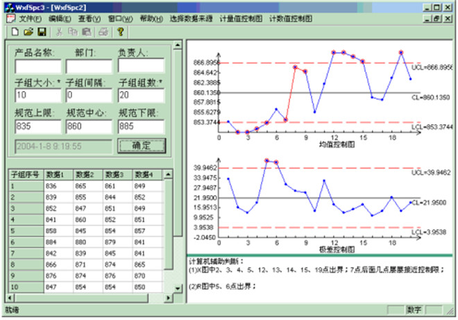 控制圖的原理－判異準則程序實現示例
